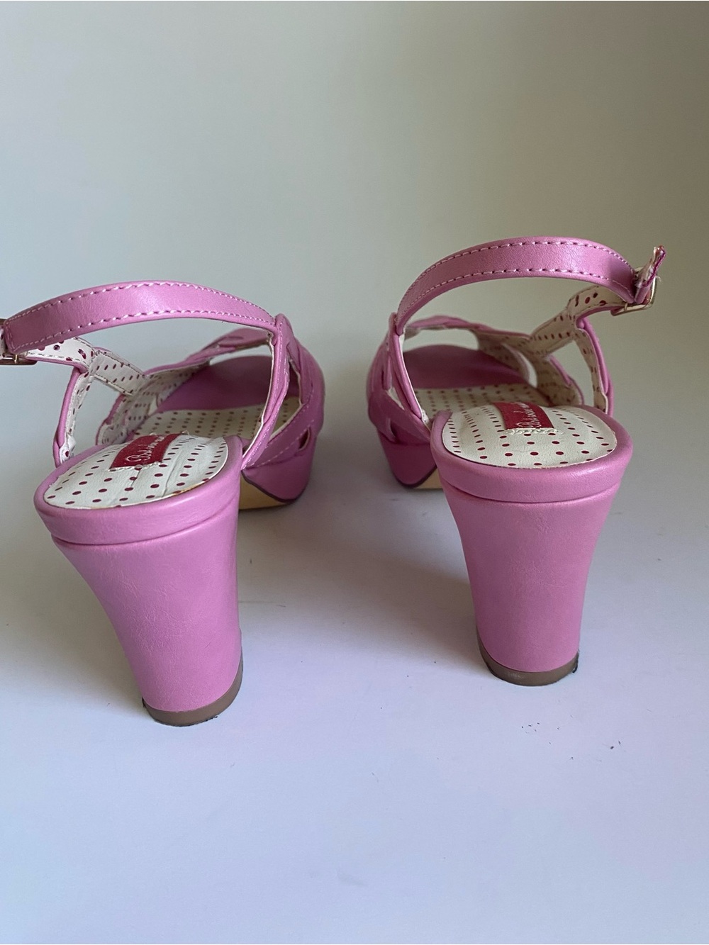 Pink Platform Sandals Size 6.5 Retro Pastel Girly Strappy - Picture 4 of 9